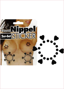 Nipple Clamp Hearts Sticker