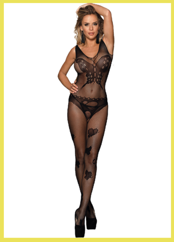 QUEEN LINGERIE BUTTERLFY PATTERNS BODYSTOCK SL