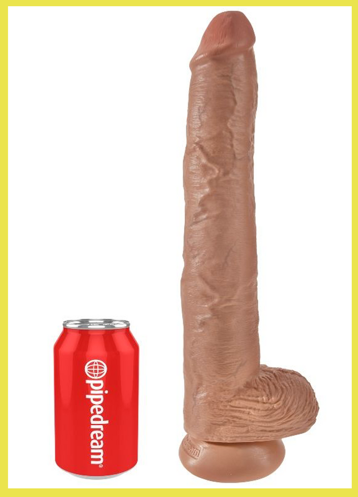 KING COCK - CAZZO CON PALLINE 35,6 CM - CARNE